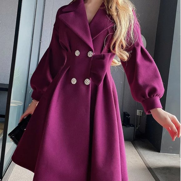 Dabuwawa Female Vintage 60/50 Era Exquisites Double Diamond Button Wool … - Picture 2 of 16